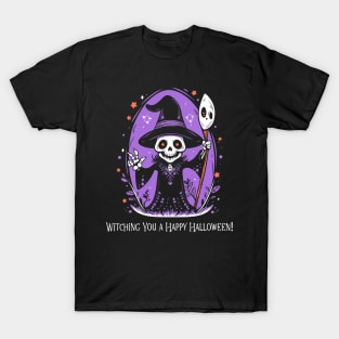 Happy Halloween T-Shirt, Female Sorcerer TShirt, Enchanting Witch Tee, Halloween Party Top, Magical Apparel, Gift for He T-Shirt